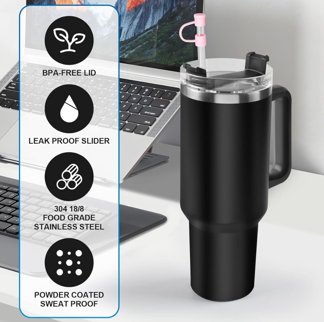 40 oz Personalised Tumbler (Black)