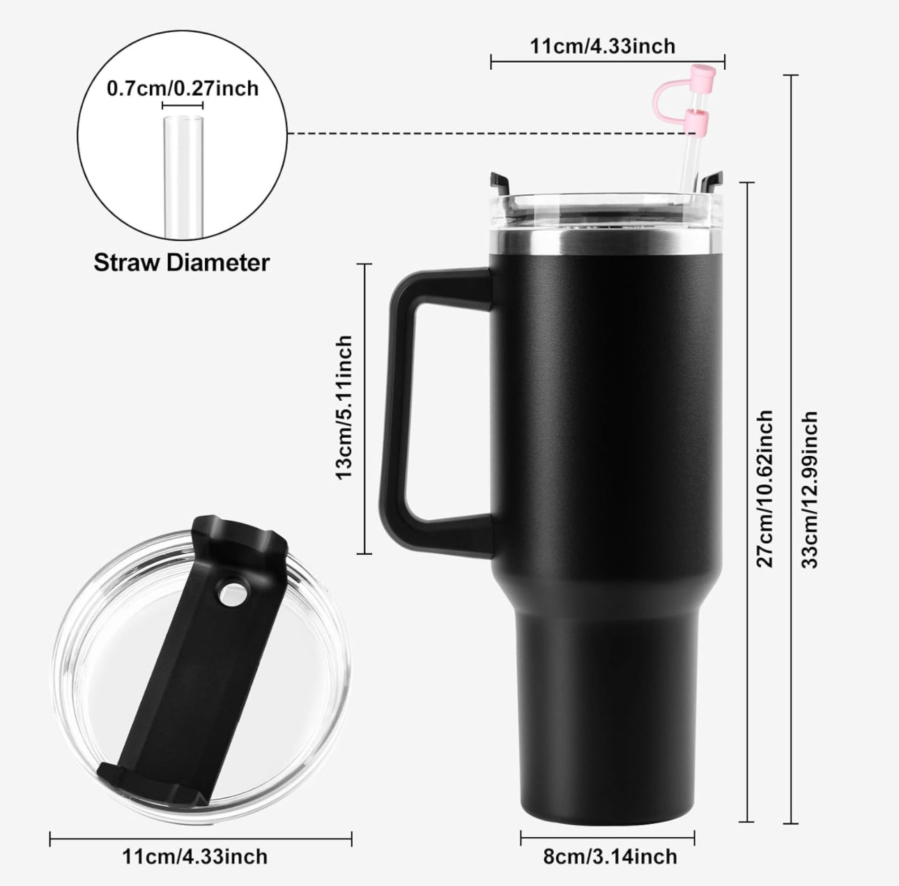 40 oz Personalised Tumbler (Black)