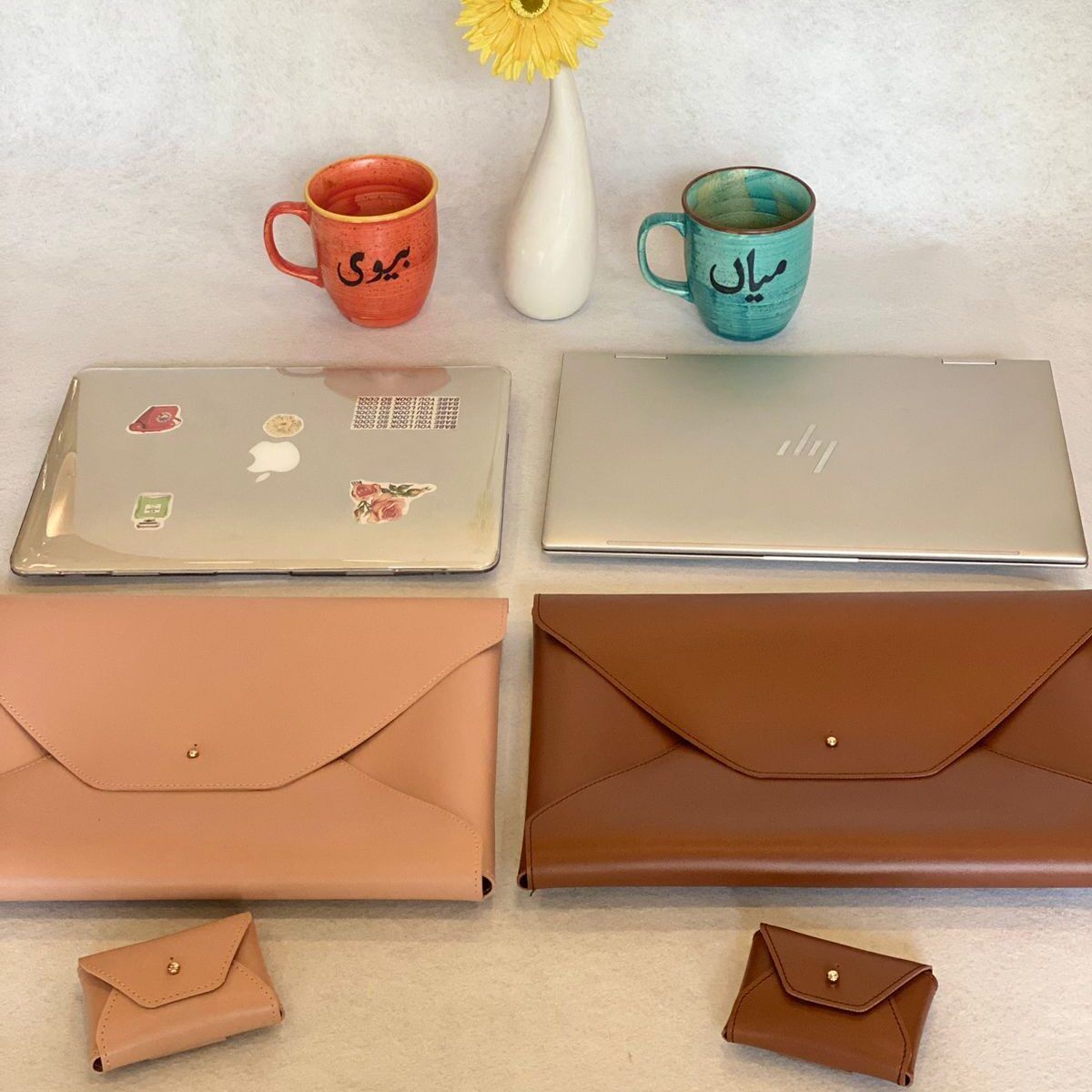 Sleeve & Mini personalised duo (Tan)