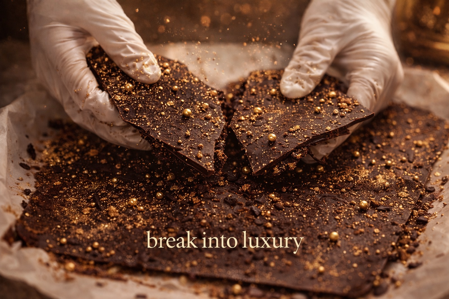 Golden Luxe Thins – Fine Dark Chocolate Bark