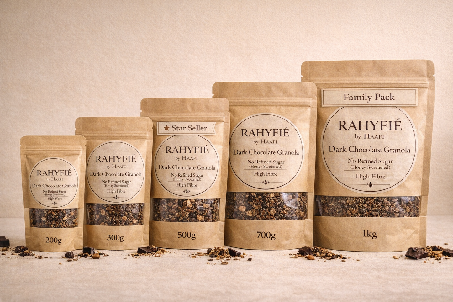 Rahyfie Dark Chocolate Granola (Guilt-Free & No Refined Sugar)